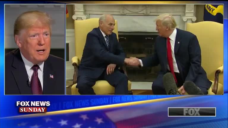 President Donald Trump evaluates Kirstjen Nielsen and John Kelly