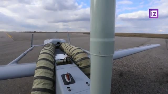 The Forpost-R (IAI Searcher) reconnaissance drone of the Russian Armed Forces in action