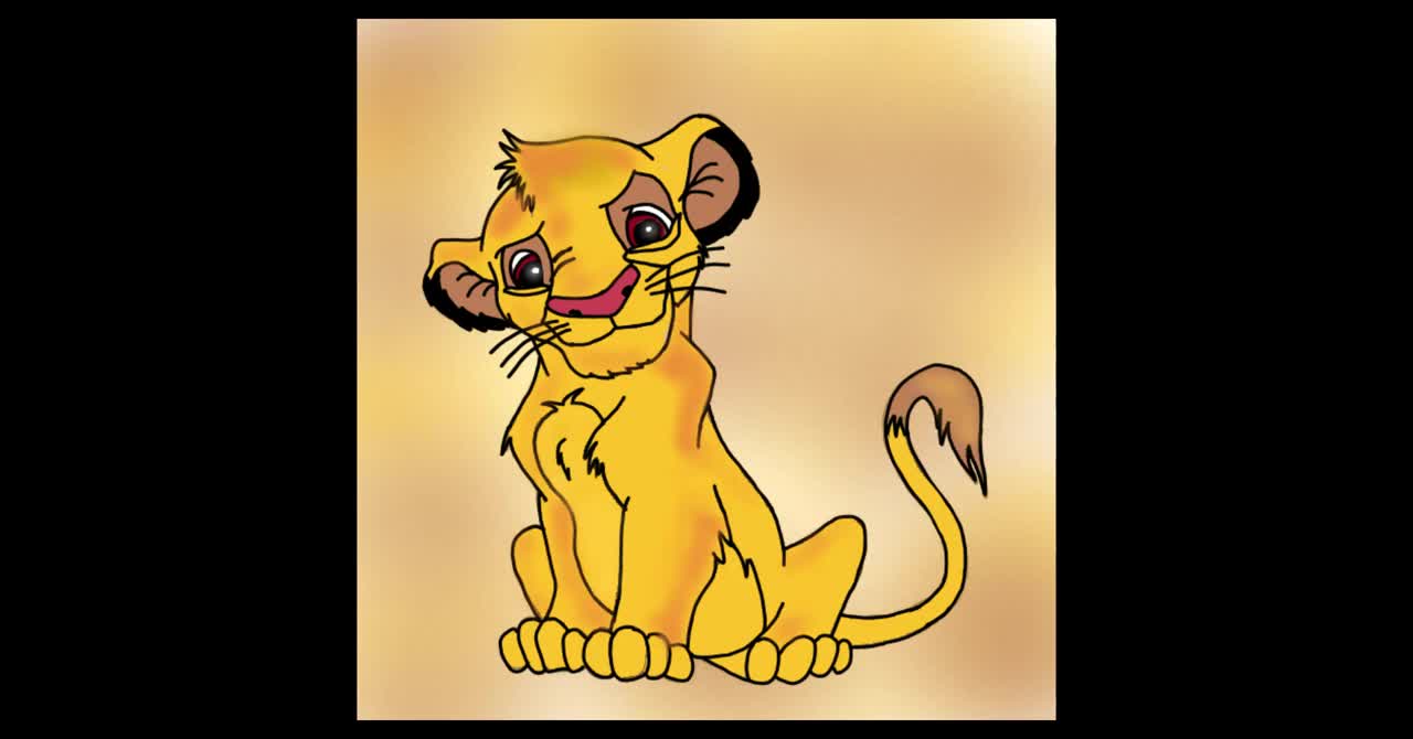 SIMBA - THE LION KING 🦁 SPEED DRAW FOR CHILDRENS ♥