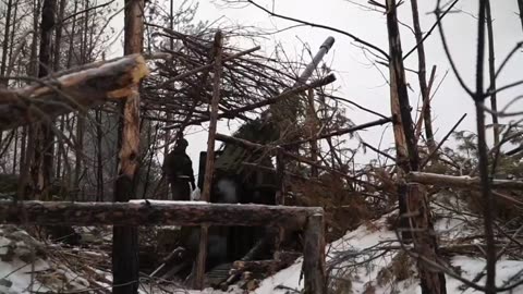 Russian artillerymen are engaged in a counter-battery fight.