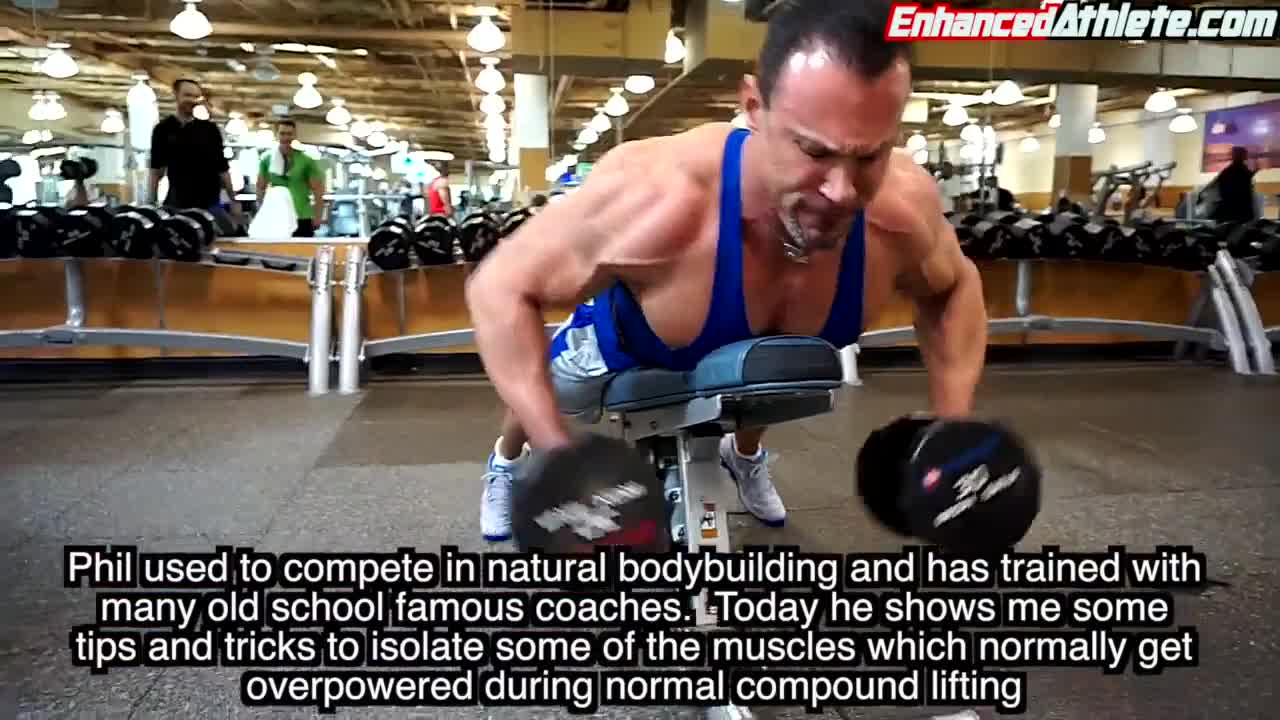 Phil's Back, Shoulder, Biceps, and Abs Workout- Constant Tension, Isolating Muscles