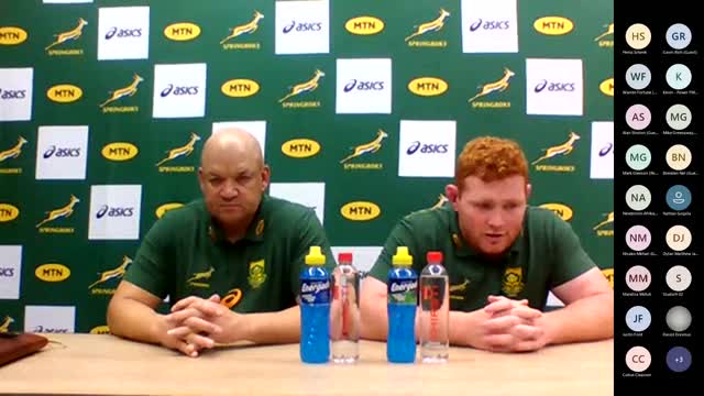 Deon Davids and Steven Kitshoff press conference