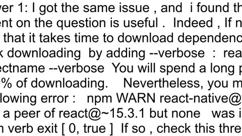 reactnative init hangsstalls with no error