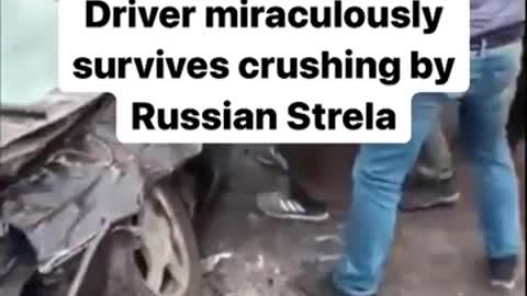 RUSSIA’s TANK DRIVE OVER MOVING CAR, With a old man in it..