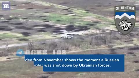 Russian MI-8 Helicopter gets shot down by Ukrainian soldiers