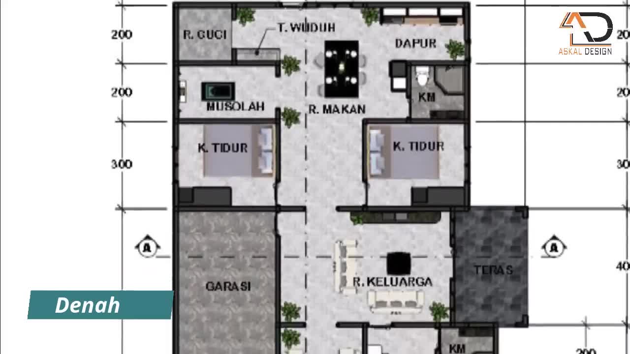 Desain Rumah 10x16m ada Musolah dan Garasi | Owner: Ibu Mirah Sari - Sampit Kalimantan Tengah