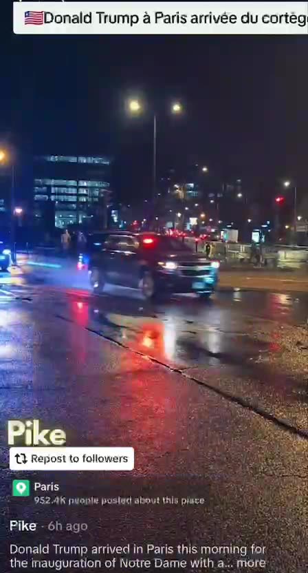 45+’s Motorcade In Paris Last Night | 🇺🇸