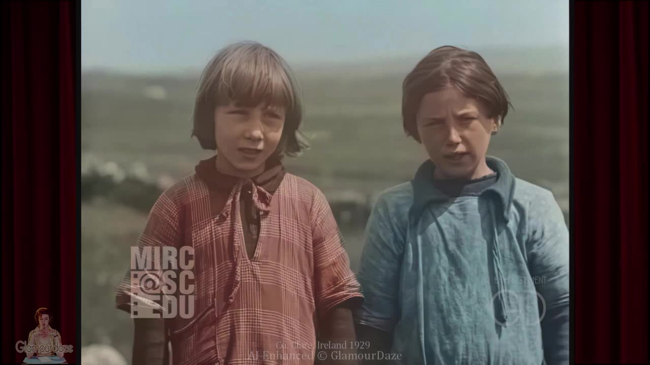 Irish School Girls in 1929 AI Restored Colorized 4K 60fps Film