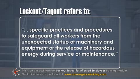 Lockout Tagout for Affected Employees Training