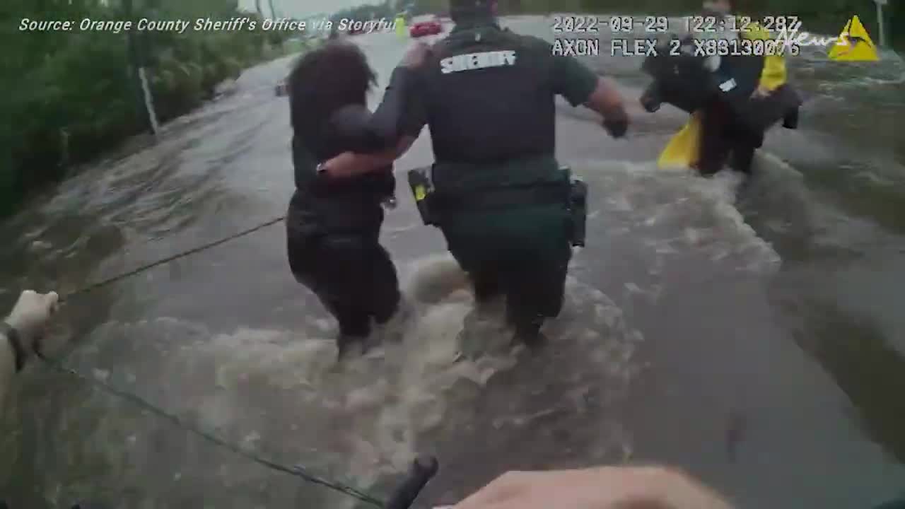 Woman rescued from 10-foot deep floodwater in Orlando