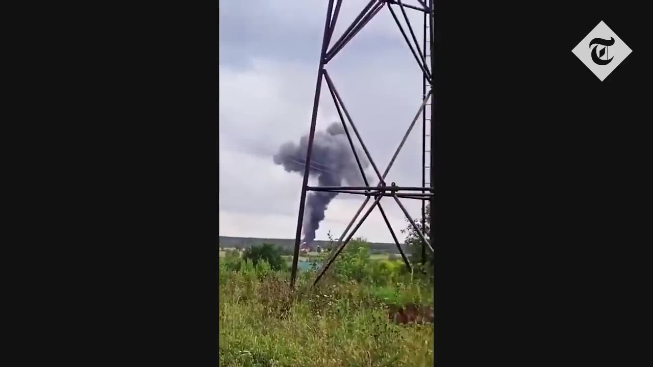 Eyewitness footage of jet crash reportedly containing Yevgeny Prigozhin
