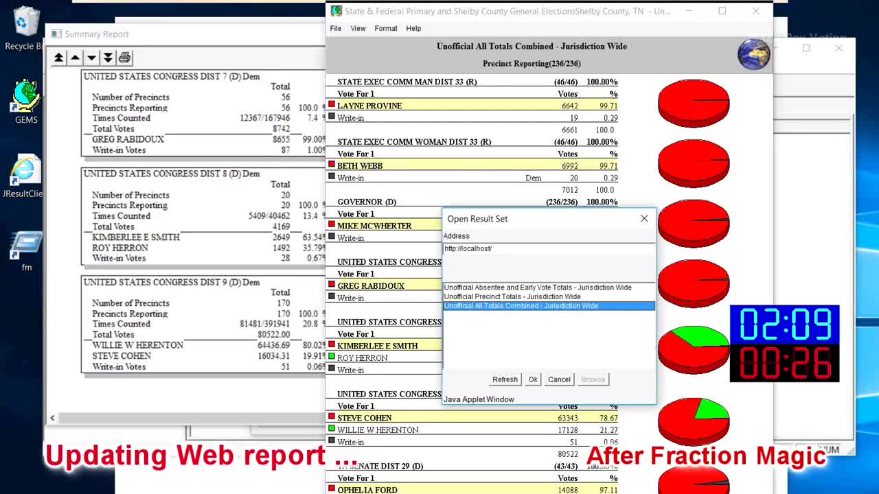 Demo of program that can manipulate the decimals to allocate votes for Biden