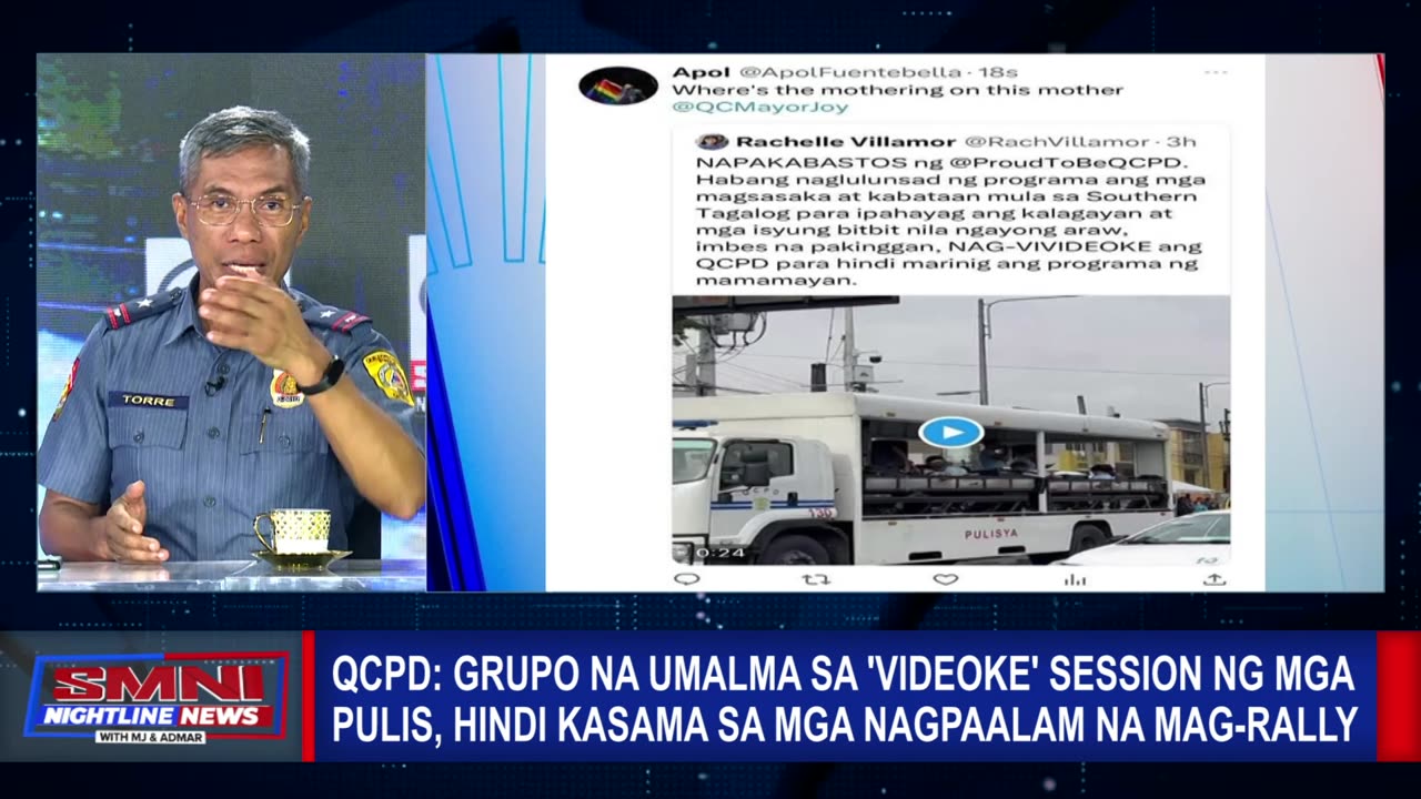 QCPD: Grupo na umalma sa 'videoke' session ng mga pulis, hindi kasama sa mga nagpaalam na mag-rally