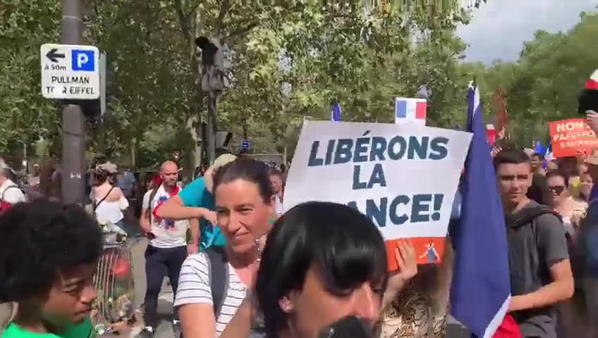 Paris, France: Massive Vaccine Passport and Lockdown Protests Sept. 4, 2021