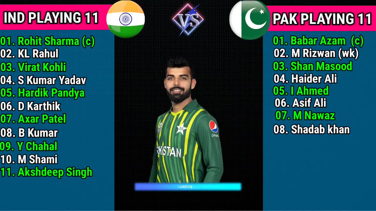 T20 World Cup 2022 India vs Pakistan 16th Match Playing 11 Comparison IND vs PAK Playing 11