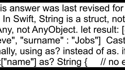 extract String values from DictionaryltString AnyObjectgt in Swift