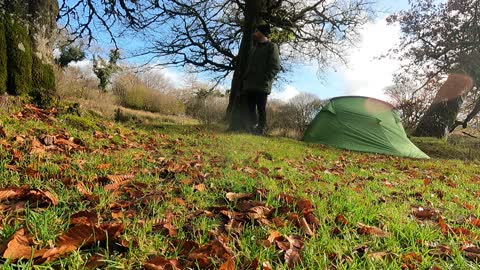 Herting out of the tent . Forgot to switch off the go pro. I will have to edit that out