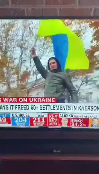 Kherson, where a local raises his hand in a Nazi salute to the Armed Forces of Ukraine