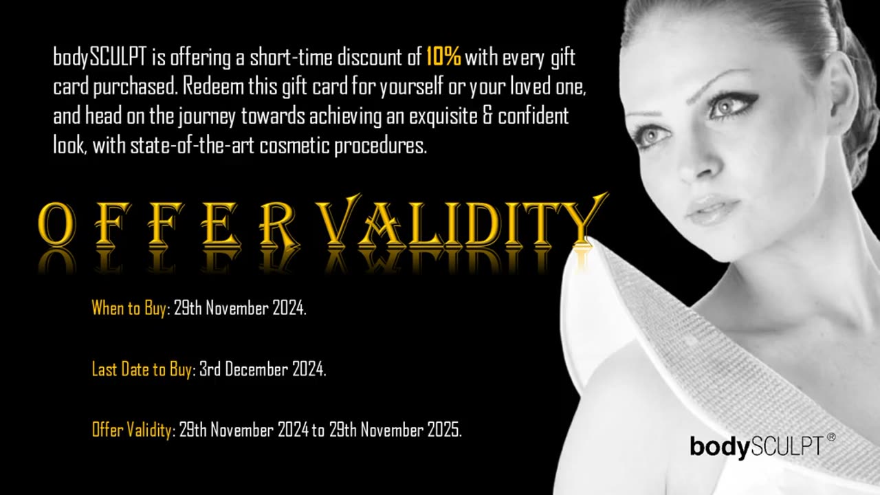 Attractive Black Friday Offer - Get 10% Discount with bodySCULPT Gift Cards