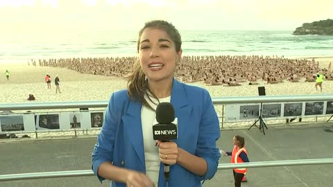 Thousands strip off at Bondi Beach for Spencer Tunick art installation