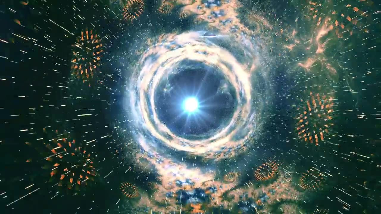 Going through a space tunnel with fractal shapes