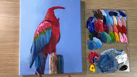 Acrylic Painting Parrot Bird_p26