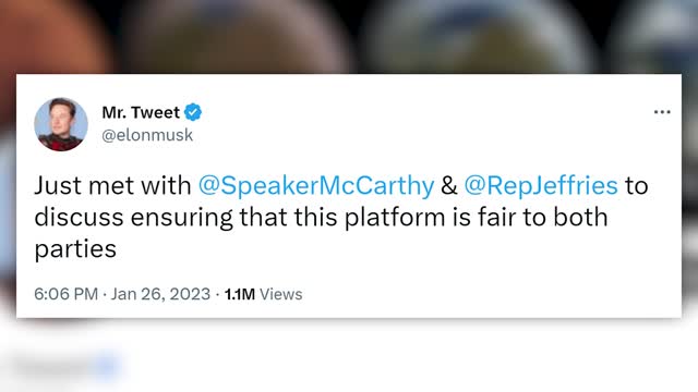 Elon Musk meets with House Speaker McCarthy and Democratic leader Jeffries in Washington