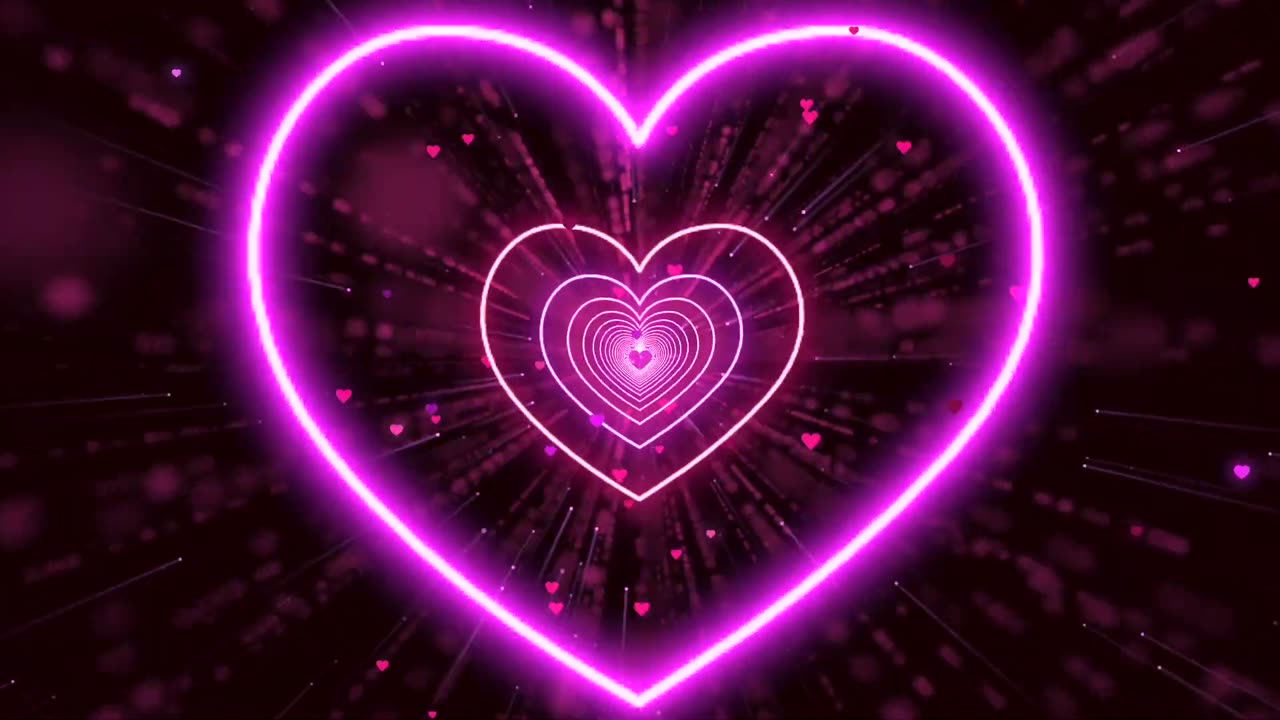 298. Neon Tunnel Background Videođź’–Love Heart