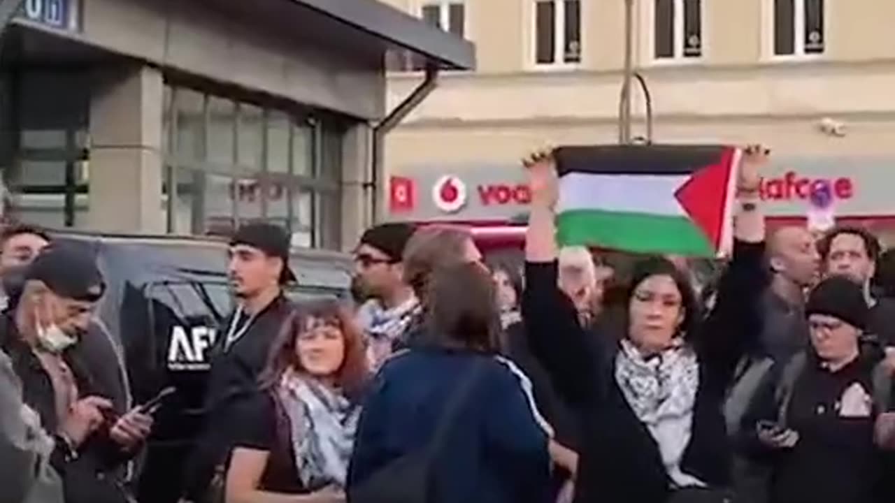 These protests were banned in Germany but Palestinians supporting HAMAS terrorists