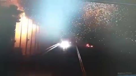 CRIMEAN BRIDGE ON FIRE - Alleged Truck-Bomb