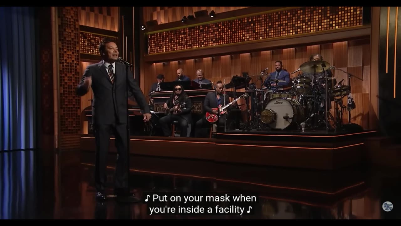 Jimmy Fallon performs tiny song on covid variant