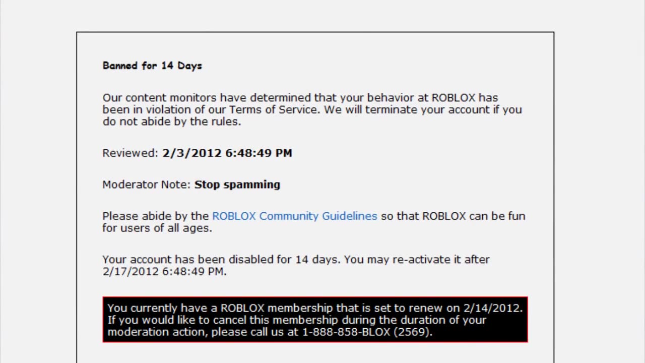 GETTING BANNED FOR SPAMMING ROBLOX!