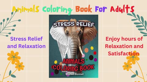 Animals Stress Relief Coloring Book for Adults #coloringbook