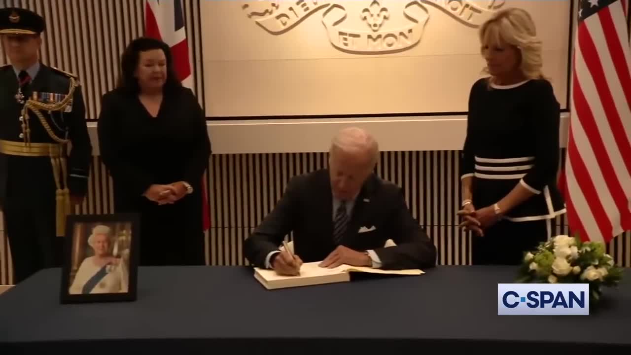 President Biden visits British Embassy Following the Death of Queen Elizabeth II