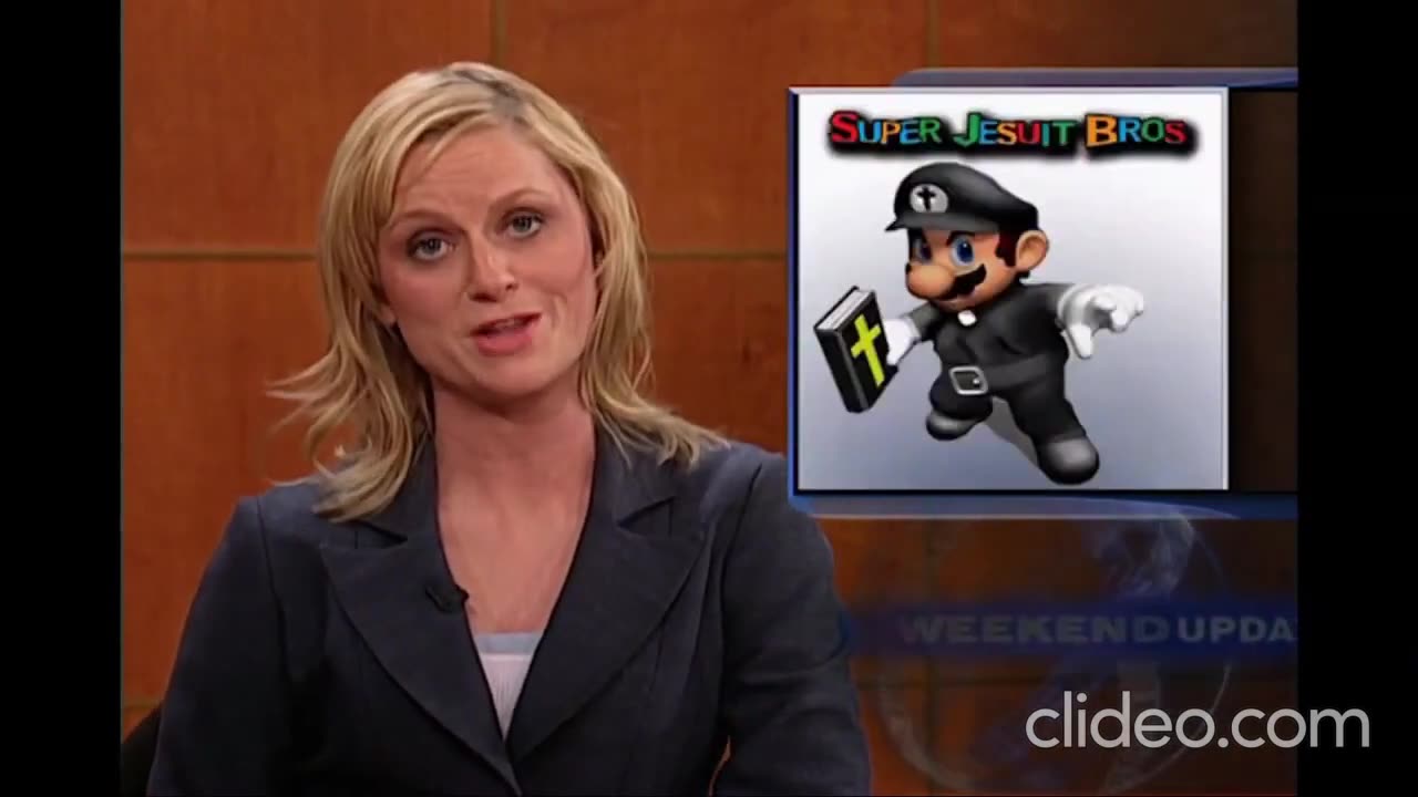 Jesuit trained Amy Poehler(Boston College) does "Super Jesuit Bros" joke...