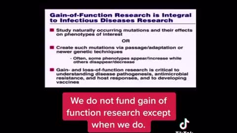 Fauci on GOF Research in a class??? Seriously??