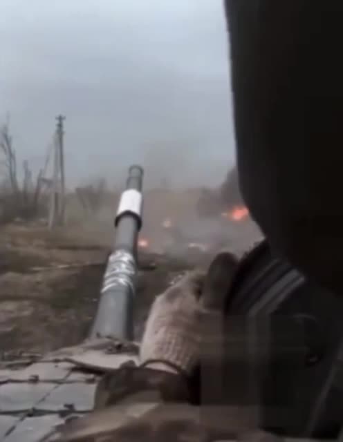 A Russian's first person view of a Ukrainian ATGM strike