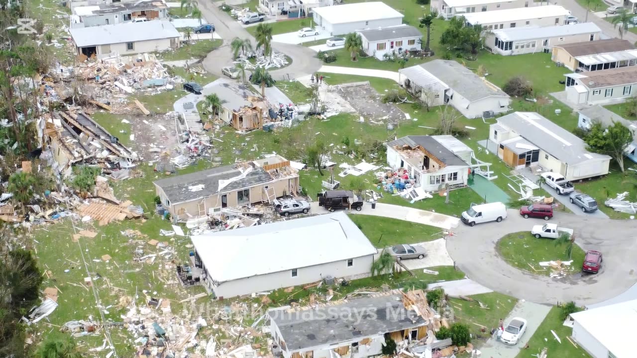 k Hurricane Milton Tornadoe damage Spanish Lakes Fort Pierce _ drone aerial videos