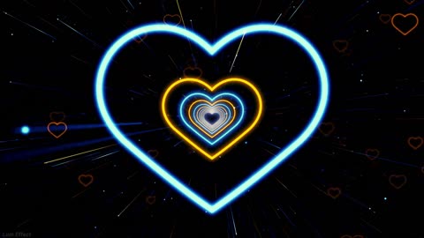 411. Heart Led Background💛Night Romantic Neon Hearts