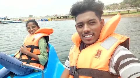 Couple boating