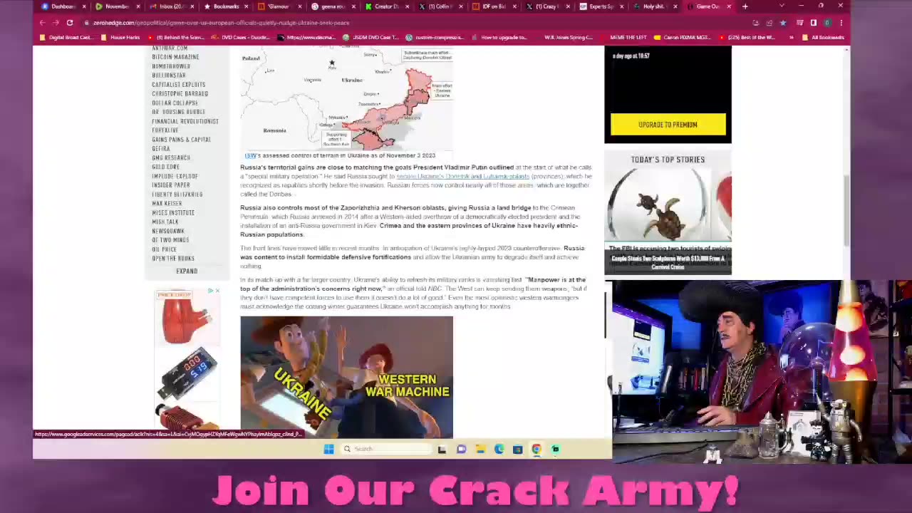 With no one paying attention to or giving Ukraine money... they're going to seek peace.