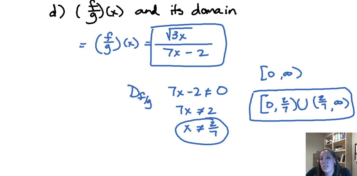 Domain and Combinations of Functions