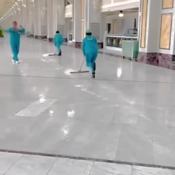 Cleaning the hall