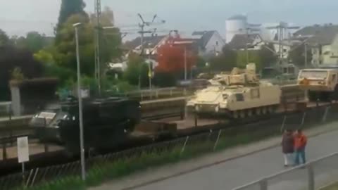 US Army moving it's military equipment towards the Eastern Frontline, through Germany