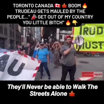 "Get out of my country you little b@tch!" Trudeau the WEF Puppet waves for the cameras