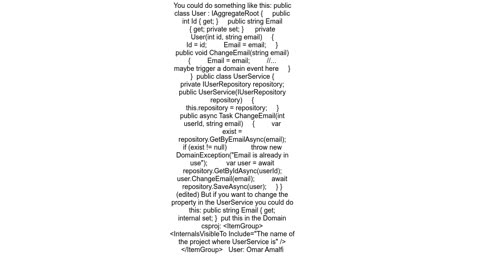 Encapsulation in DDD