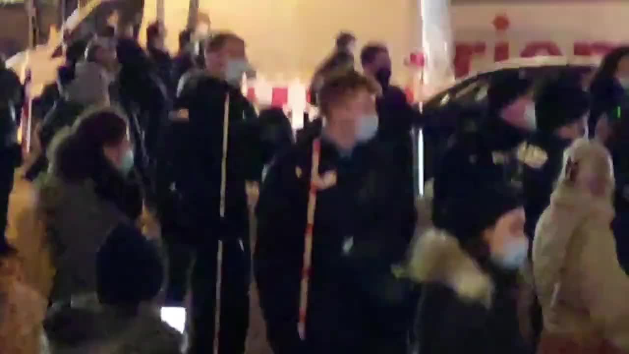 German Police Measuring People Distances in Public.