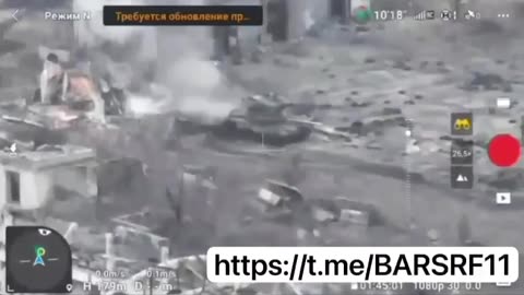 A Russian T-80 withstood a hit by a Ukrainian FPV drone in Avdeevka.