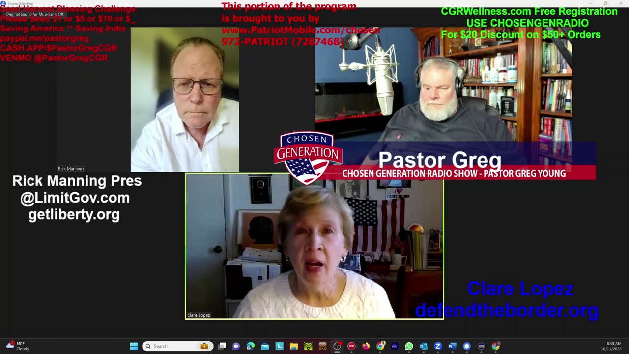 Clare Lopez with Rick Manning and Pastor Greg Israel Gaza Hamas and War