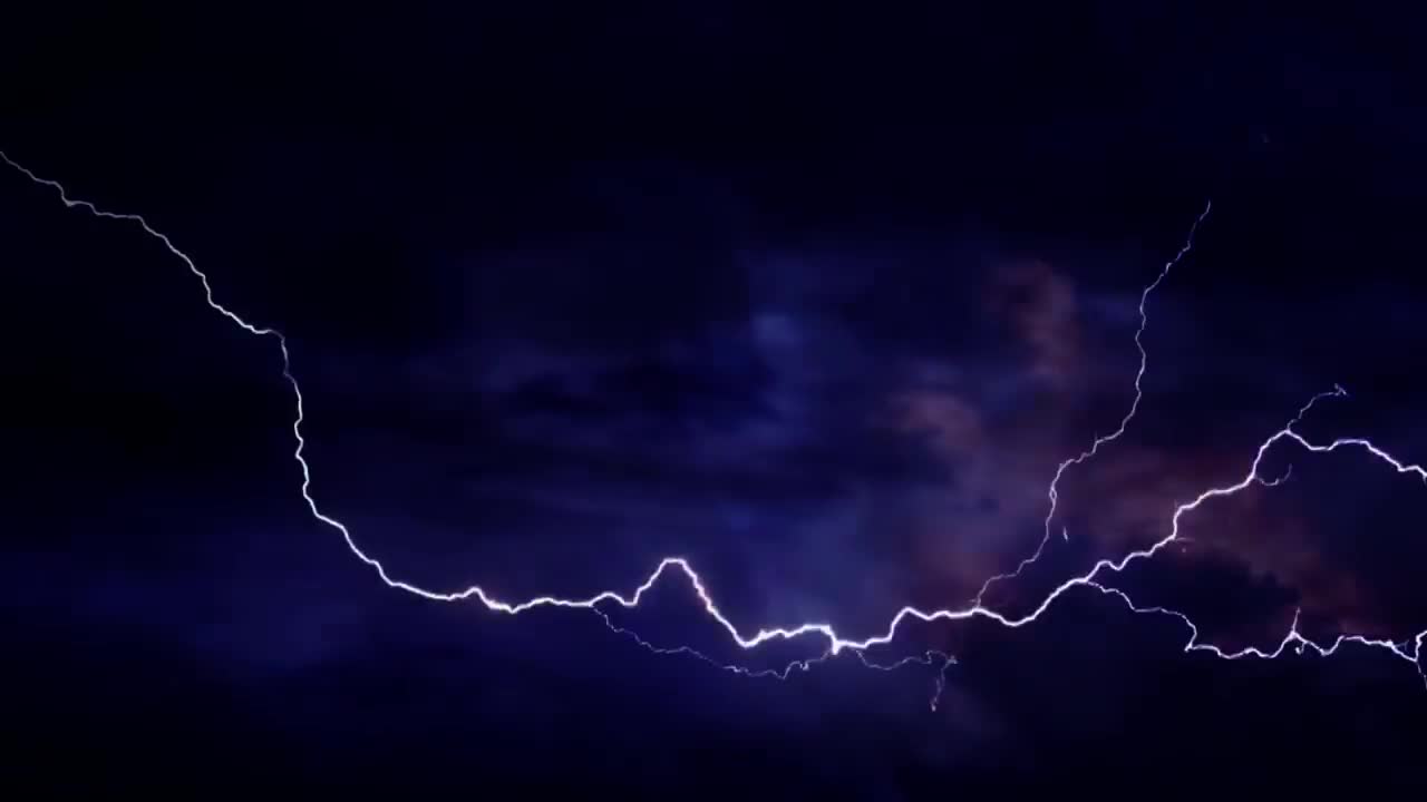 Thunderstorm And Lightning Strikes At Night Background Video Effects HD